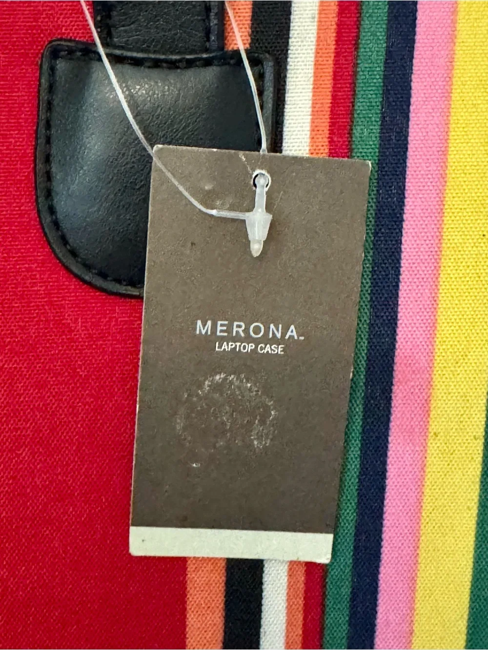 Merona Multi-Stripe Laptop Tote with Black Trim